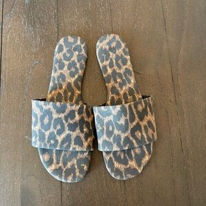 H&M Animal Leopard‎ Cheetah Print Slide Sandals Size 9
